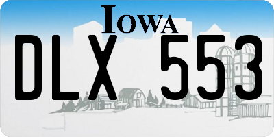 IA license plate DLX553