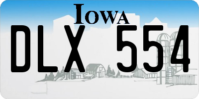 IA license plate DLX554