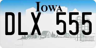 IA license plate DLX555