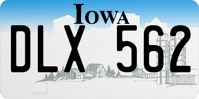 IA license plate DLX562