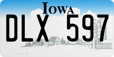 IA license plate DLX597