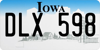 IA license plate DLX598
