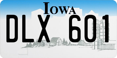 IA license plate DLX601