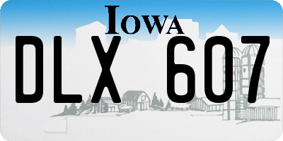 IA license plate DLX607
