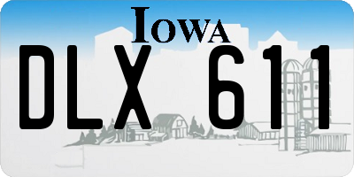 IA license plate DLX611