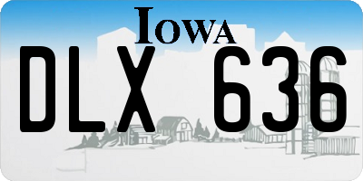 IA license plate DLX636