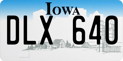 IA license plate DLX640