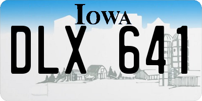 IA license plate DLX641