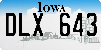 IA license plate DLX643