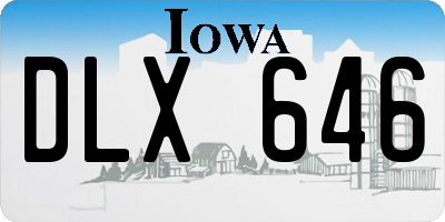IA license plate DLX646