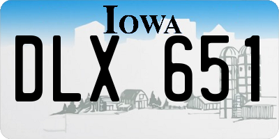 IA license plate DLX651