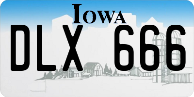 IA license plate DLX666