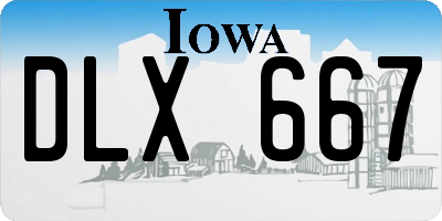 IA license plate DLX667
