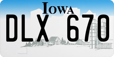 IA license plate DLX670