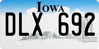 IA license plate DLX692