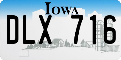 IA license plate DLX716