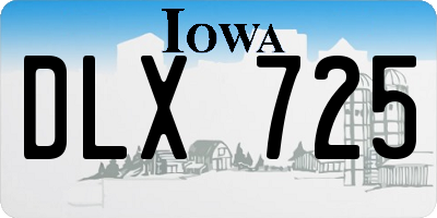 IA license plate DLX725