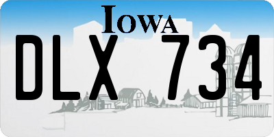 IA license plate DLX734