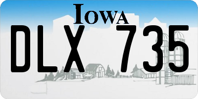 IA license plate DLX735