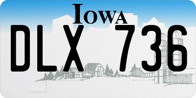 IA license plate DLX736