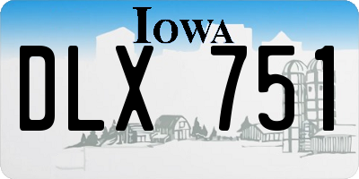 IA license plate DLX751