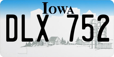 IA license plate DLX752