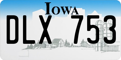 IA license plate DLX753
