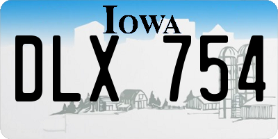 IA license plate DLX754