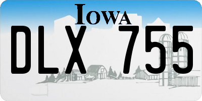 IA license plate DLX755