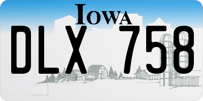 IA license plate DLX758