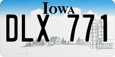IA license plate DLX771