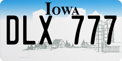 IA license plate DLX777
