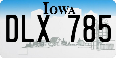 IA license plate DLX785