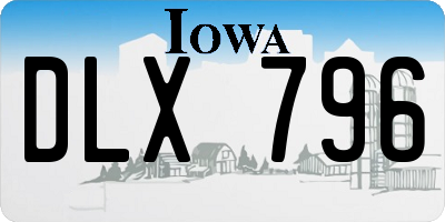 IA license plate DLX796