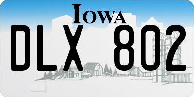 IA license plate DLX802