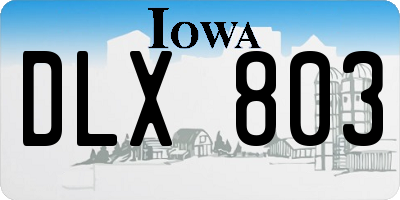 IA license plate DLX803