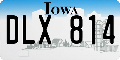 IA license plate DLX814