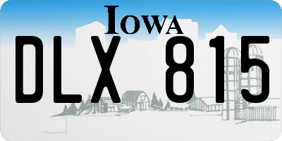 IA license plate DLX815