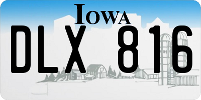 IA license plate DLX816