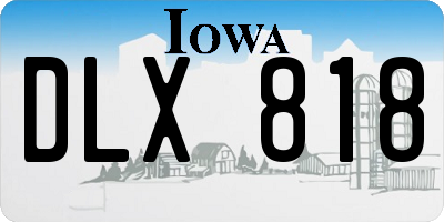 IA license plate DLX818