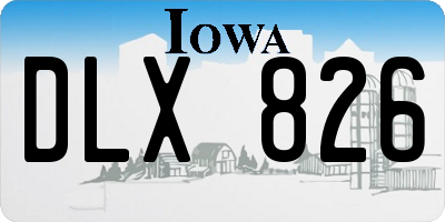IA license plate DLX826