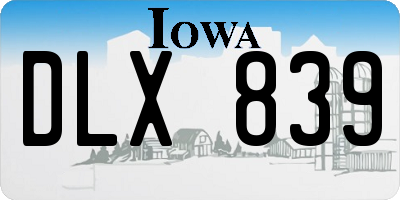 IA license plate DLX839