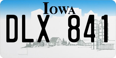 IA license plate DLX841