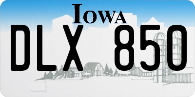 IA license plate DLX850