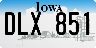 IA license plate DLX851