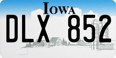 IA license plate DLX852