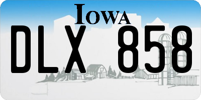 IA license plate DLX858