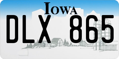 IA license plate DLX865