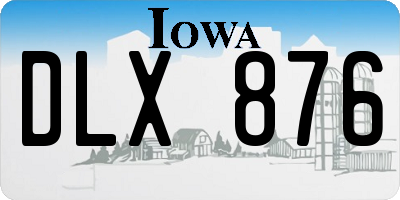 IA license plate DLX876