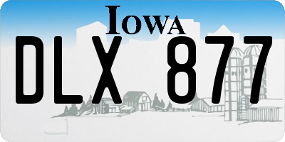 IA license plate DLX877